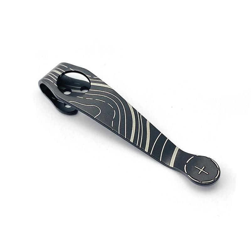 Black Top Quality Titanium Pocket Knife Clip Kydex Back Clips Waist Clip for C81 C10 C11 Folding Knife Back Clip