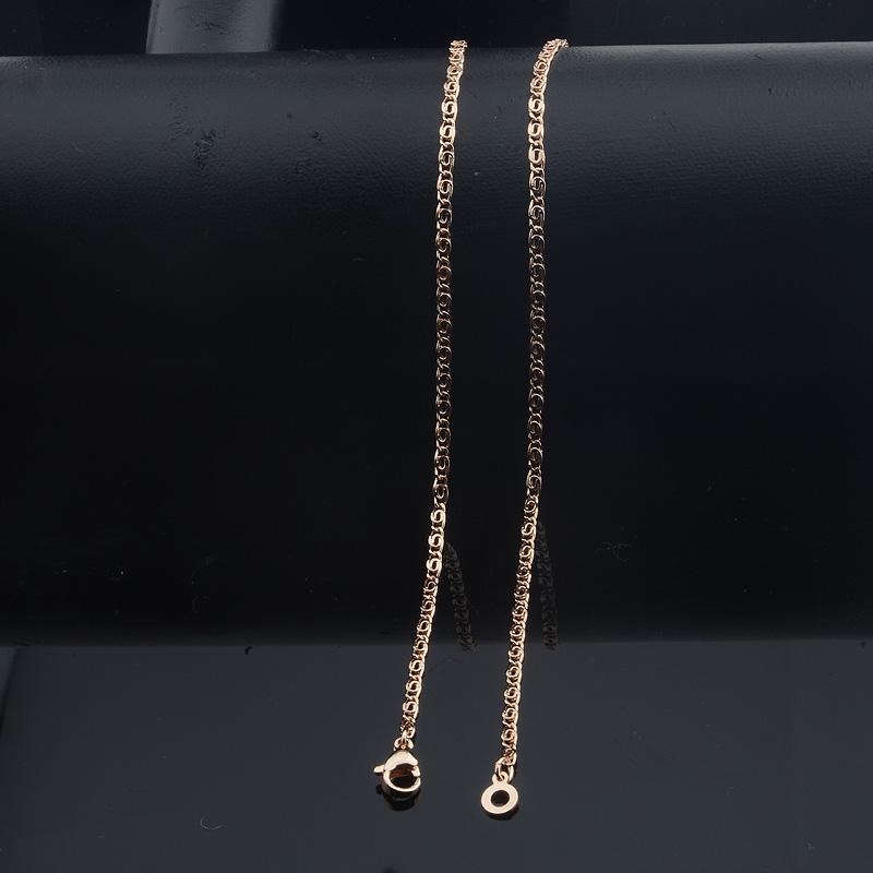 Women 585 Rose Gold 2mm Snail Link Chain Delicate Necklace No Gift Box
