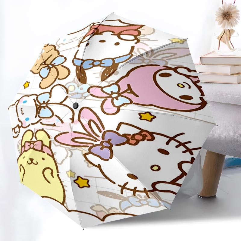 1pc Hello Kitty & Friends Automatic Opening Folding Umbrella with 8-Rib Iron Frame - Perfect for Fans, Travelers, Daily Use, and Festive Gifts!Q046