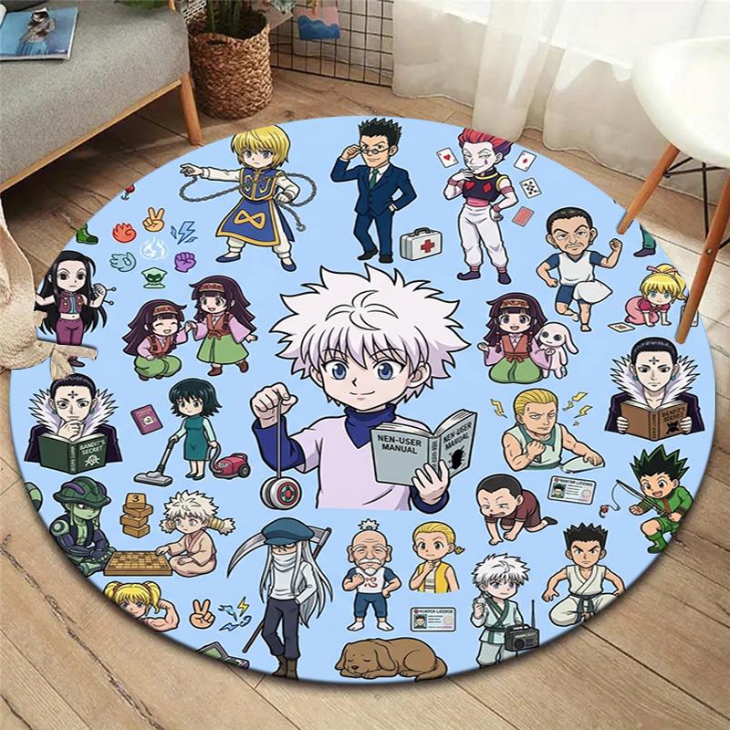 Hunter X Hunter Round Area Rug Carpet Rug For Living Room Bedroom Sofa Playroom Decor Nonslip Floor Mat