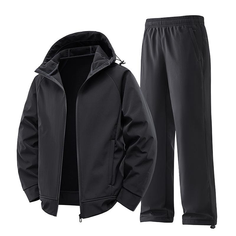 Sporty and casual men's and women's windbreaker sets for spring and autumn, new outdoor water-repellent loose fleece jacket