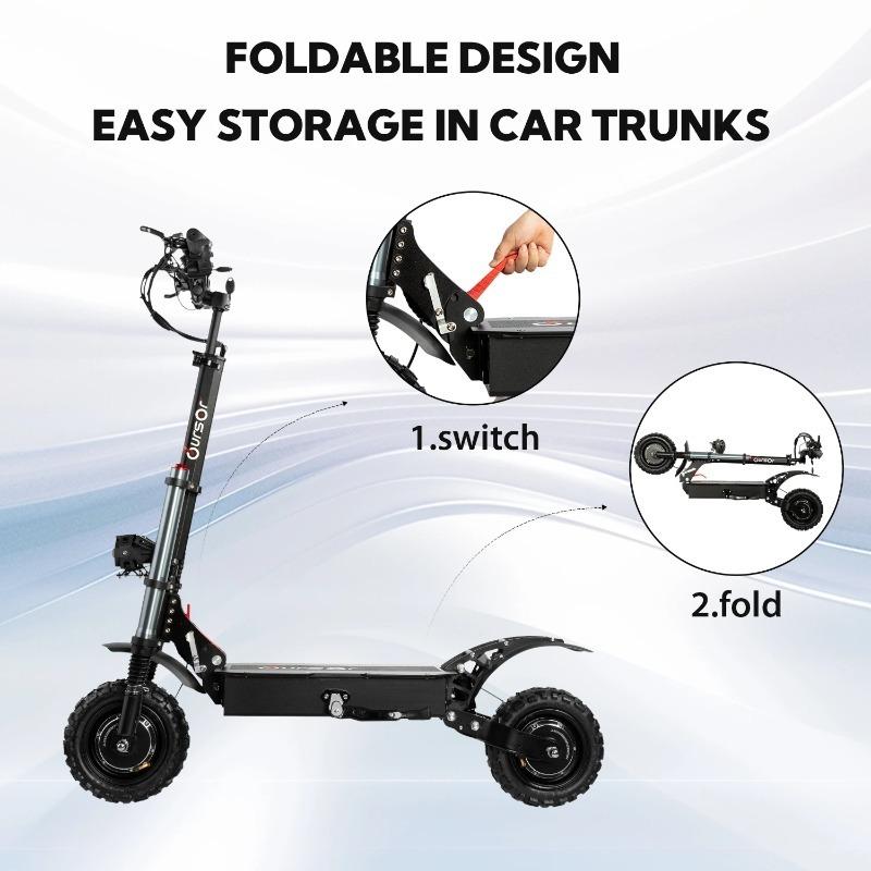 E5B Electric Scooter with Seat, 6000W Dual Motors, 60V 40AH Battery, 11" Tires, Top Speed 85 Km/h, Dual Hydraulic Shock Absorbers, Max Range 120km