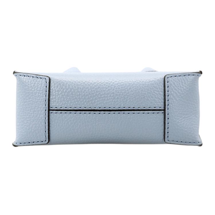 Michael Kors Mk Mercer Solid Letter Logo Pebble Leather Tote Bag Women Tote Blue 35H1SM9C0L-PALE-BLUE