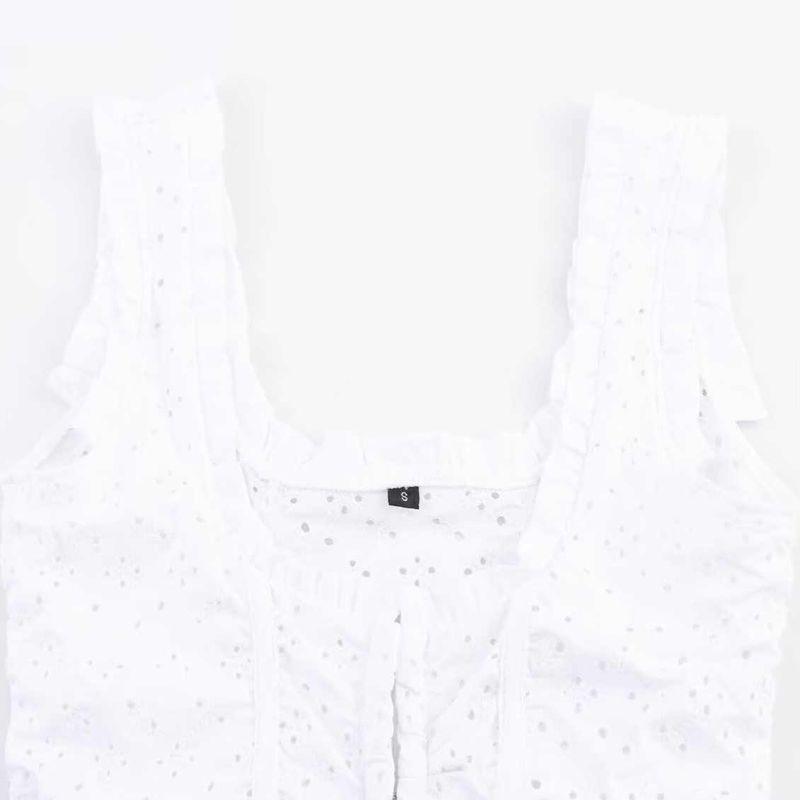 Kaslead New Women clothes Western Style Fashion Simple and Versatile Hollow Embroidery Top 4174380