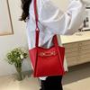 2024 New Popular Simple Bucket Bag Women Street Fashion Pu Shoulder Bag