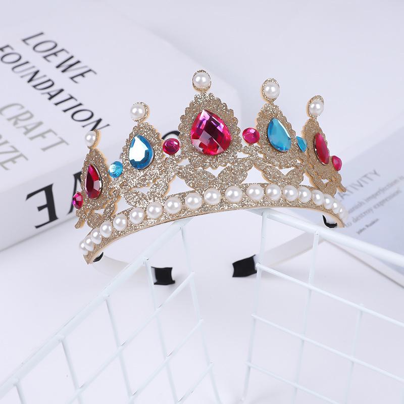 Mermaid Princess Rhinestone Crown Headband for Kids' Cosplay