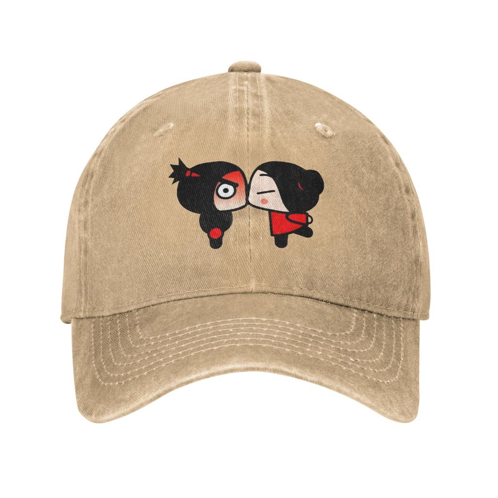 Pucca Washed Denim Cap Casual Baseball Caps Adjustable Hat Summer Unisex Baseball Hats