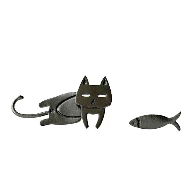 

Asymmetric Cat Fish Stud Earrings Temperament Piercing Earrings Fashion Party Jewelry Small Stud Earrings Holiday Gift 1