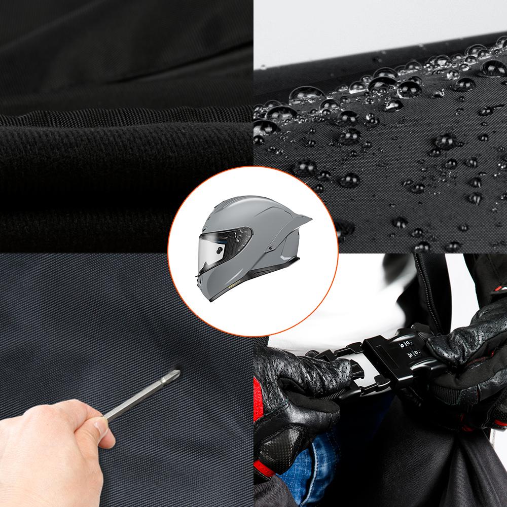 Motorcycle Helmet Bag, Foldable Waterproof Oxford Fabric Helmet Storage Bag with Combination Lock 30L Large Capacity