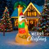7.8FT LED Inflatable Xmas Yard Decor Beach Style Santa Claus Surfboard Palm Tree Christma Decoration Supplie Ornaments Toy Gifts