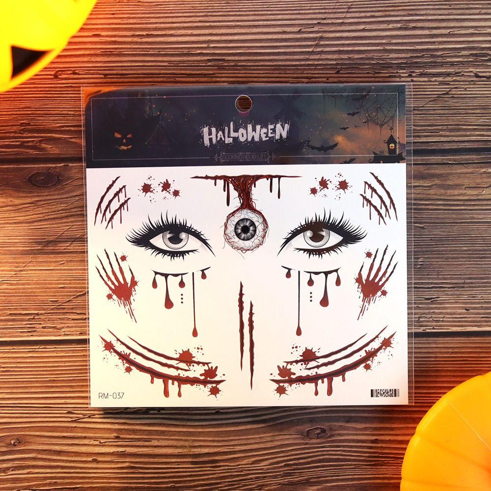 Waterproof Halloween Tattoo Sticker Scary Bloodiness Temporary Scar Stickers Body Art Decals Party