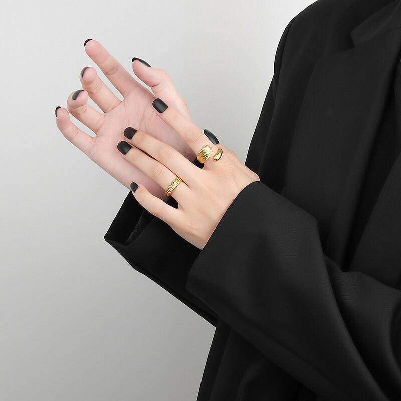 Minimalist BFCLUB Silver Color Rings for Women Fashion Creative Hug Gold Color Irregular Geometric Birthday Party Jewelry Gifts