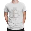 Grey Blockchain Bitcoin T Shirt Graphic ONeck TShirt Polyester Streetwear