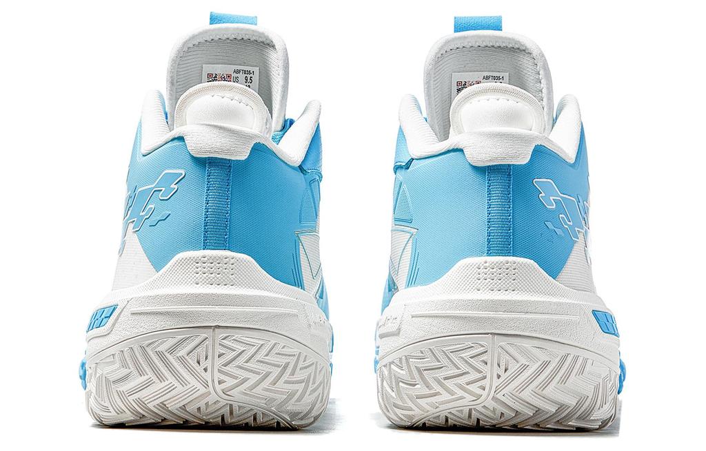Li Ning Jie Ao Cushioning Slip Resistant Lightweight Rebound High top Basketball Shoes Men's Blue White ABFT035-1
