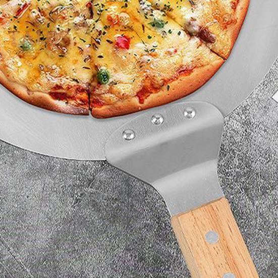 Lopatka na pizzu z nerezové oceli Velká kulatá lopatka Kuchyňská trouba Špachtle na pizzu Široký povrch Bezpečné nástroje na pečení pro domácí restaurační pekárnu