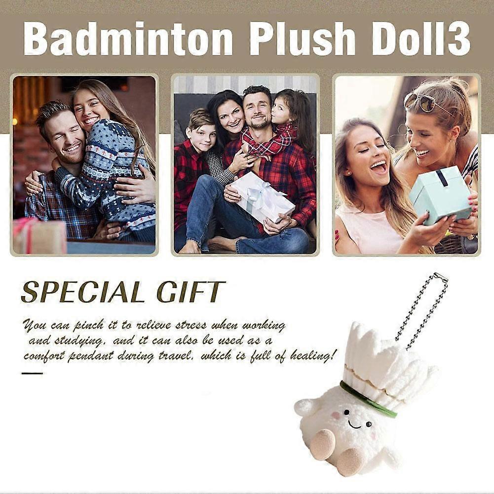 15cm Niedliche Cartoon Badminton Plüschpuppe Schlüsselanhänger Kreativ Kawaii FlauschigPlüsch
