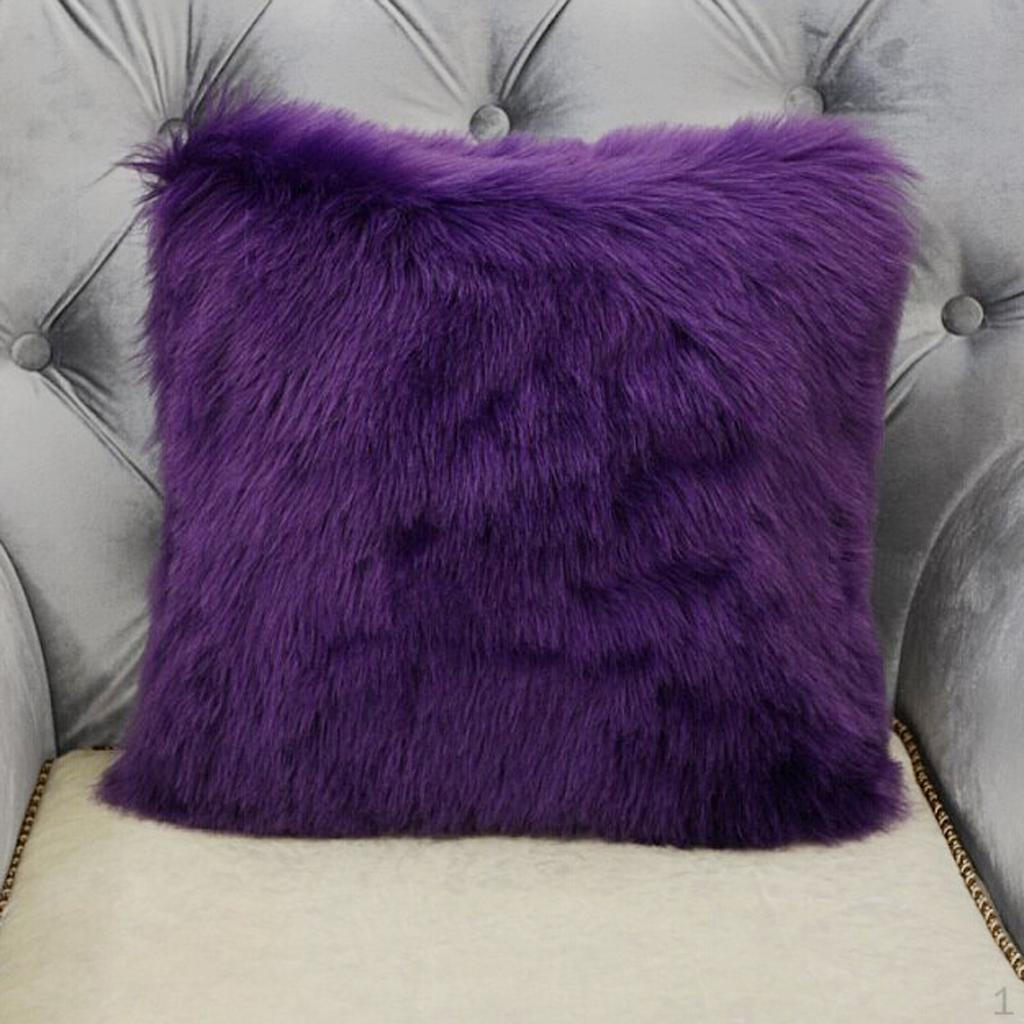 13 Colors Available 45x45cm Artificial Wool Soft Plush Sofa Pillow Case Cushion Cover Purple 790₽