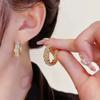 Exquisite High Quality Shiny Full of Zircon Circle Hoop Earrings for Women Temperament Geometric C-type Dangle Korea Jewelry