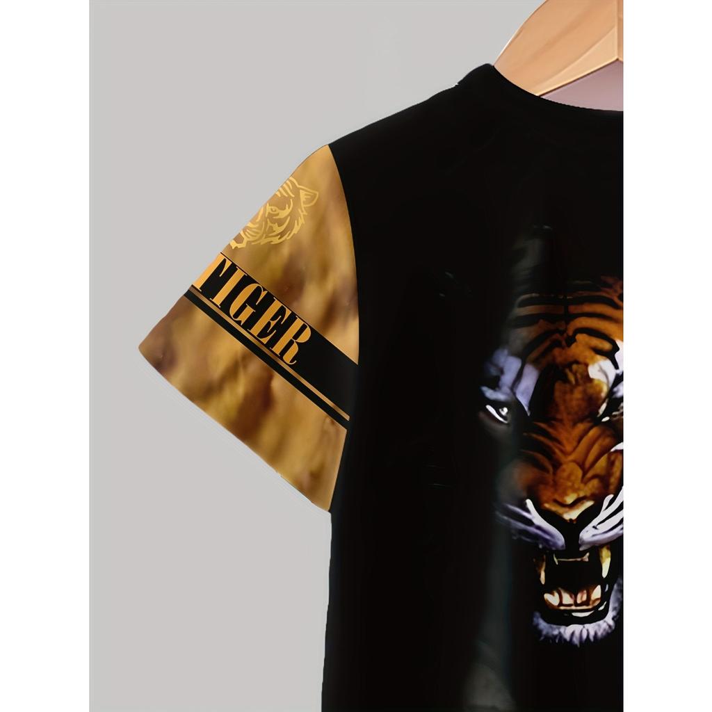 Boys Fashion 3D Printed Casual Pullover Short Sleeve Shorts  Sweatshirt T-Shirt Shorts Perfect  Outdoor