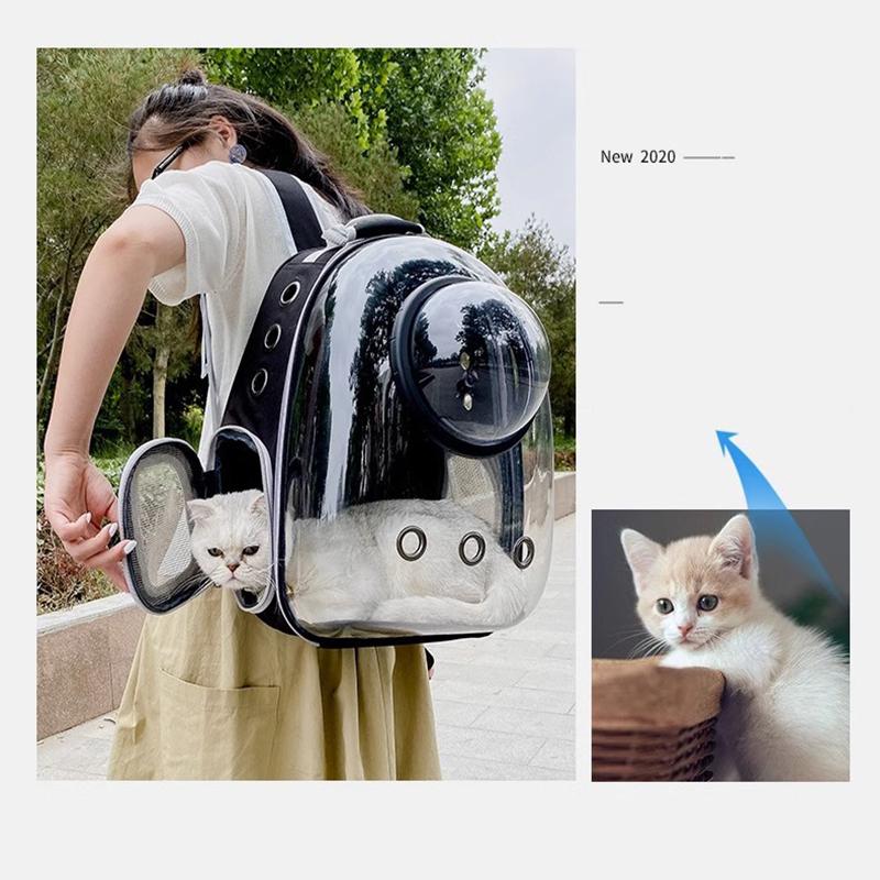 Geantă de umăr pentru ieșire pentru animale de companie, 1 bucată, pisică, câine, umăr, portabil, respirabil, pliabil, transparent, pentru animale de companie de mare capacitate