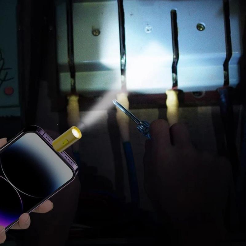 Type-C Mini Flashlight With Lanyard Plug And Play Usb C Emergency Lamp Portable Led Flashlight Outdoor Lighting