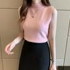 Summer Base Shirt, Women's Summer Slim Fit Thin Sweater, Sleeveless Knit Sweater, Inner Vest, Short Top