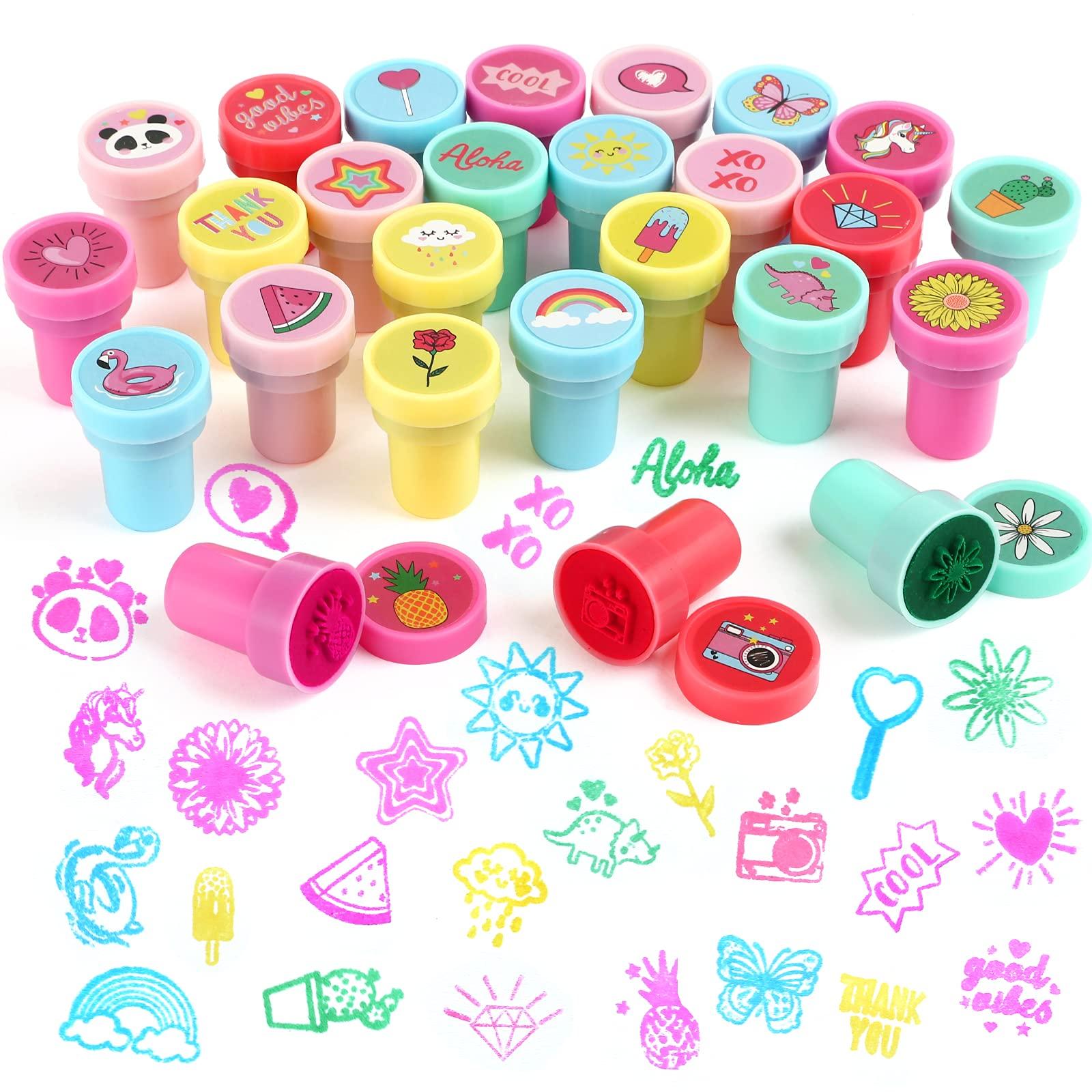 

Kesote Stamp Set of 26 Cute Girl Designs Ink Included Prize Toy Festival Summer Children s Toy