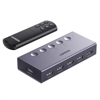 UGREEN HDMI Switcher [5 Inputs, 1 Output, 4K@60Hz] Selector HDCP 2.2/HDMI 2.0 Switcher Manual Switching PS3 PS4 PS5 Switch Compatible Gray
