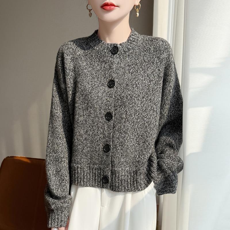 Korean Lazy Style Soft Waxy Thick Coat Wool New Knitted Wool Loose And Versatile Large Button Cardigan