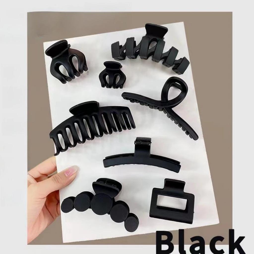 8 STÜCKE/SET Große Greifkralle Hai-Klammer Quadratische Klammer Damenfarbe Hoher Pferdeschwanz Greifer Stark Fixiert Haarschmuck