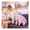 Wnbsiue Rainbow Wing Unicorn Plush Giant Toy Stuffed Animal Doll Fluffy Hair Fly Horse Kids Children 50 cm White Pink