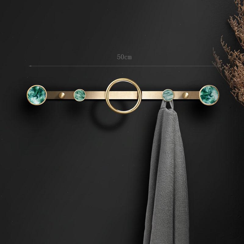 Green/White Brass  Wall Mount Robe Hooks Bathroom Towel Hook Row Hook Door Key Bag Towel Hanger Rack Light Luxury Bedroom Hooks