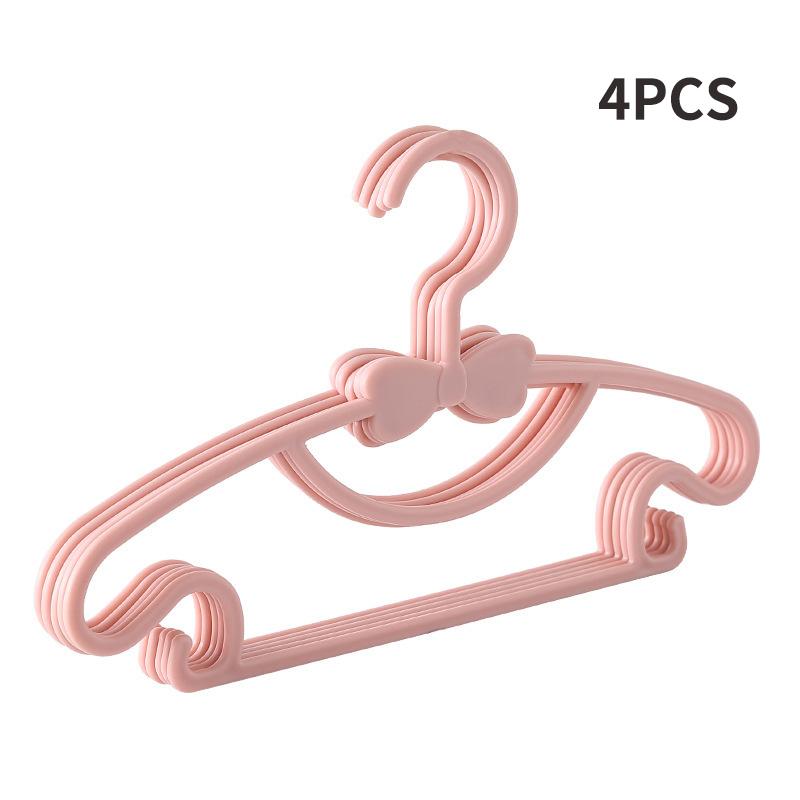 

4шт вешалки пластиковые детские вешалки бытовые детские вешалки утолщенные для сушки детские банты 4PCS розовый