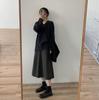 KARZUKI Maternity Long Mori Girl Adjustable Japanese Easy To Move Office Loose High Caramel and Commuting Bottoms Grayish Skirt, Spring/Autumn/Winter,