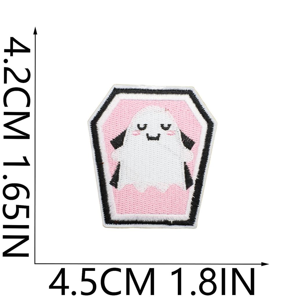 Ghost Embroidery Cloth Sticker Halloween Piao Ghost Patch Sticker Festive Atmosphere Dress Up Embroidery Label Pumpkin Spider Web