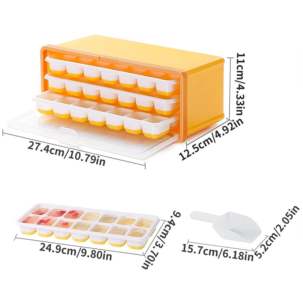 

Ice Cube Tray with Bin Ice Bucket with Lid Ice Scoop Ice Maker Storage Box for Whiskey Juice Drink Home Bar Tool