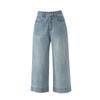 Xin Ge Tencel Linen Fringe High-Waist Slimming Wide-Leg Petite Women's Summer Pants