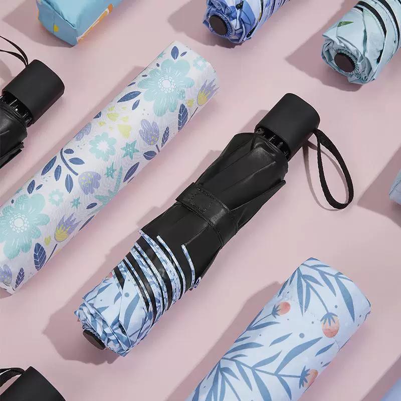 Umbrellas for Men and Women, Dual-Use for Sun and Rain, Black-Coated Sun Protection Umbrellas, Folding Umbrellas, Anti-Uv Women's Sun Umbrellas