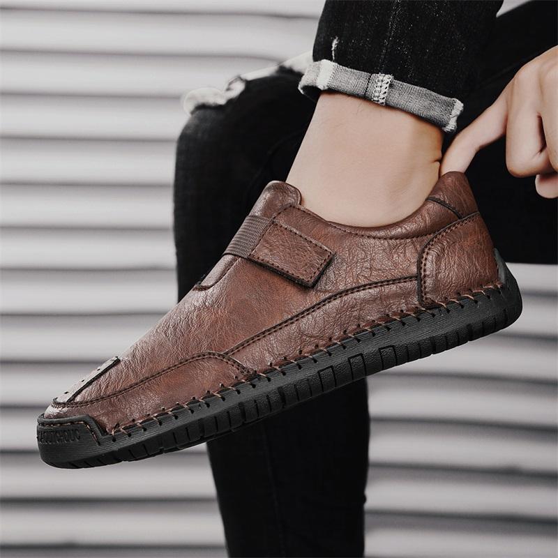 Men's Plus Size Simple and Fashionable Low Cut Casual Sports Shoes Handmade Outdoor Casual Leather Shoes