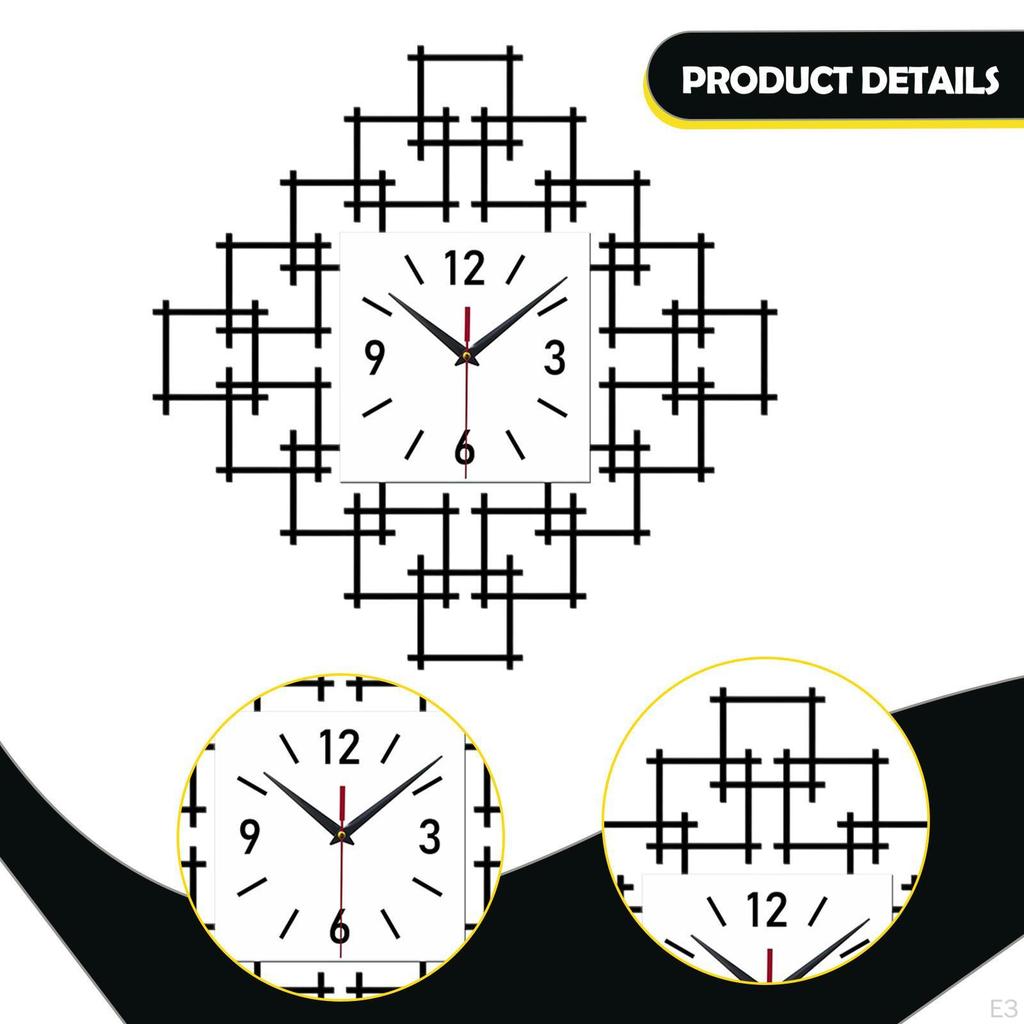 Acrylic Wall Clock Art Stylish Minimalist Black Decorative Creative for Office Home Household