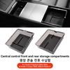 YZ For Tesla Model 3 Highland Y YL Juniper Center Console Storage Box ABS Silicone With Non‑Slip Mat Rear Armrest Car Accessorie