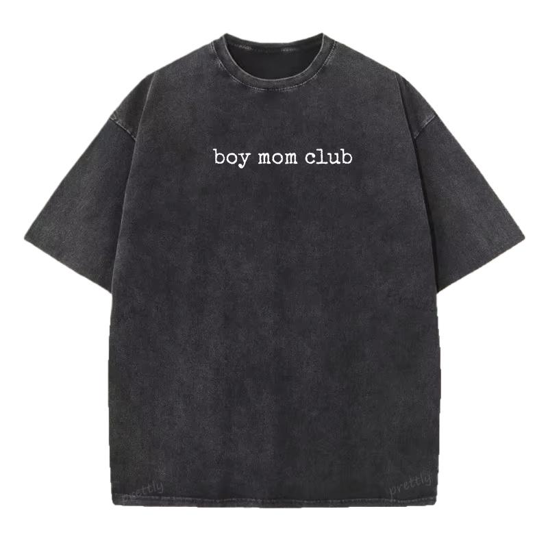 

Boy Mom Club T Shirt Women Mom of Boys T-Shirt Cute Mom Life Tee Mother s Day Gift Mama Cotton Vintage Short Sleeve S