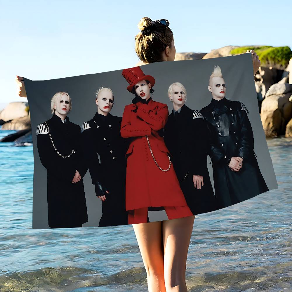 Rock Band M-Marilyn M-Manson Big Microfiber Beach Towels Quick Dry Towel Sand Beach Towels Pool Towel for Travel Swim Pool Yoga