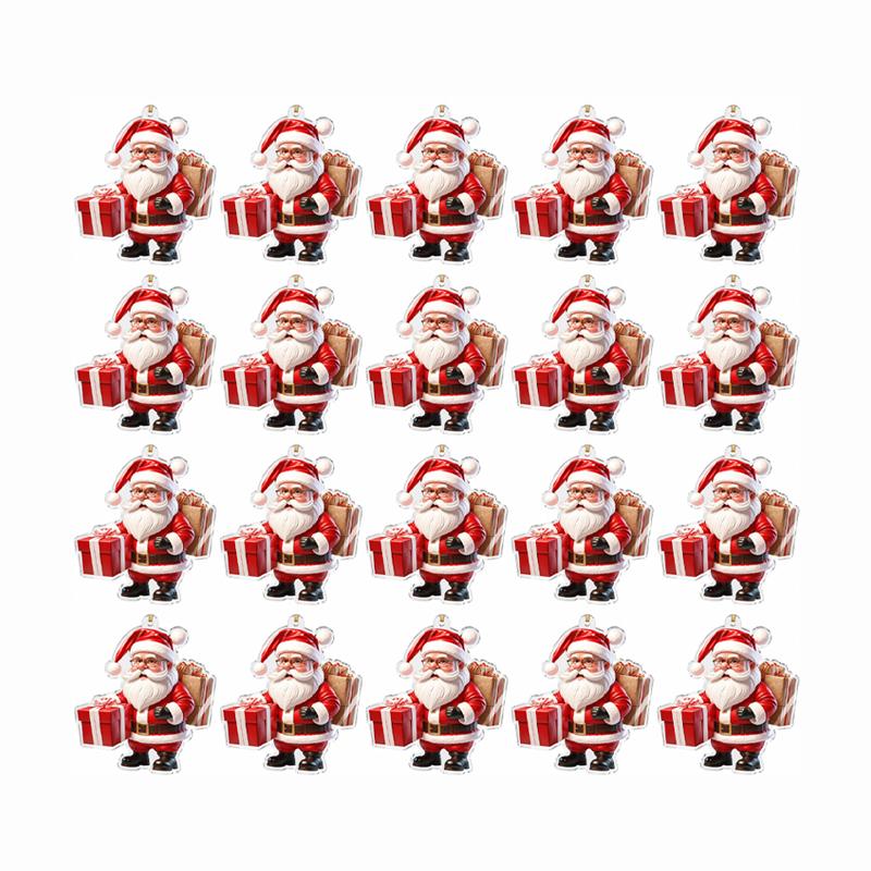 Christmas Tree Hanging Ornaments Acrylic Snowman Santa Elk Pendant Xmas Home Party Decor Holiday Gift Decoration Supplies