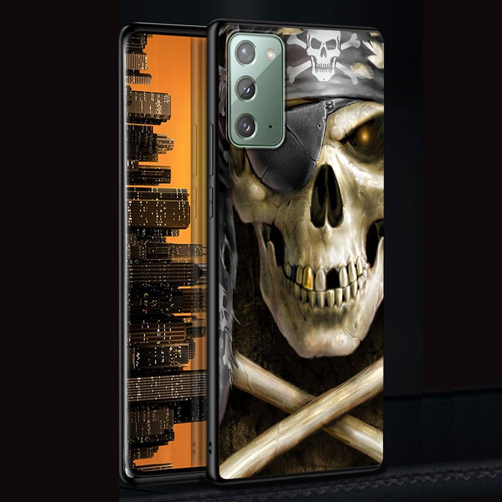 Retro Skull Butterfly Case for Samsung Galaxy Note 20 Ultra 10 Lite 9 8 A53 A52 S23 S22 S21 S20 Plus Silicone Black Phone Cover