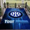 Custom Text Printed Rug Inter Milan Non Slip Floor Carpet For Home Room Decor