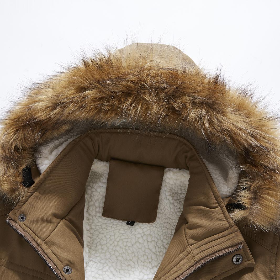 Зимнее водонепроницаемое теплое утолщенное пальто из искусственной овечьей шерсти — фото 14