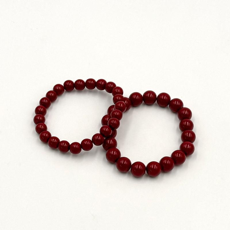 Luxury Imitation Cinnabar Beaded Bracelet for Good Luck & Wealth - Perfect Holiday Gift