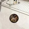 A Round Carpet Featuring a Dark Butterfly Floral Pattern, Made of Washable Polyester Fiber for Indoor Use, Suitable for Bedrooms, Living Roo