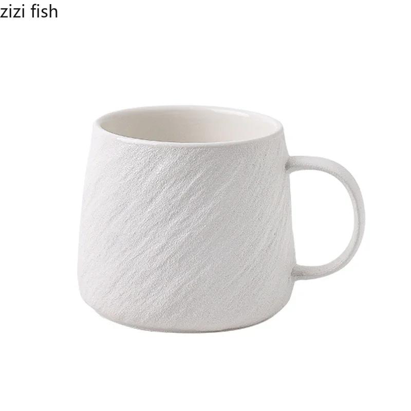 Keramiktasse mit einfarbigem Steinmuster und großer Kapazität, Getränketasse, Kaffeetasse, Milchtasse, Paartassen für den Haushalt, Teetassen, Wassertassen